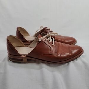 Freda Salvador D'Orsay Oxford Loafers Brown Leather Size 9 Anthropologie